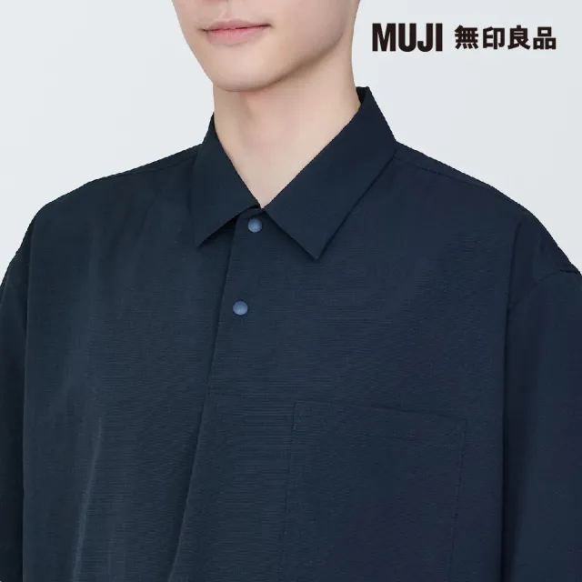 【MUJI 無印良品】男透氣彈性短袖布帛短袖POLO衫(共4色)
