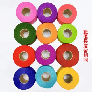 【CLEAN 克林】萌趣繽紛彩帶捲3.4公分*18米 超值12捲出貨(12色可選 彩帶 手拋彩帶 勝利彩帶捲 皺紋紙 棒球)