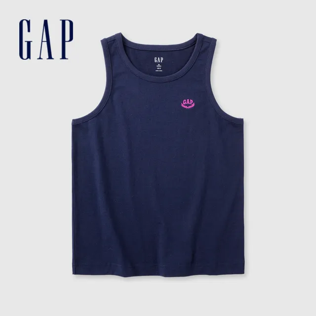 【GAP】女裝 Logo純棉圓領背心 女友T系列-海軍藍(465244)