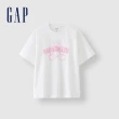 【GAP】女裝 Logo純棉小熊印花圓領短袖T恤 親膚系列-白色(465239)