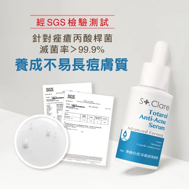 【St.Clare 聖克萊爾】無酸抗痘淨膚調理精華30ml