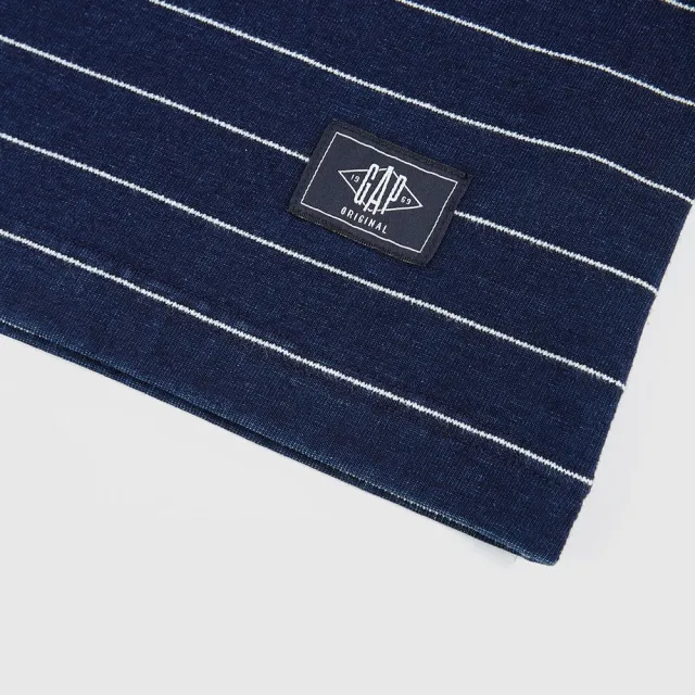 【GAP】男裝 純棉圓領短袖T恤 水洗棉系列-深藍色(463264)