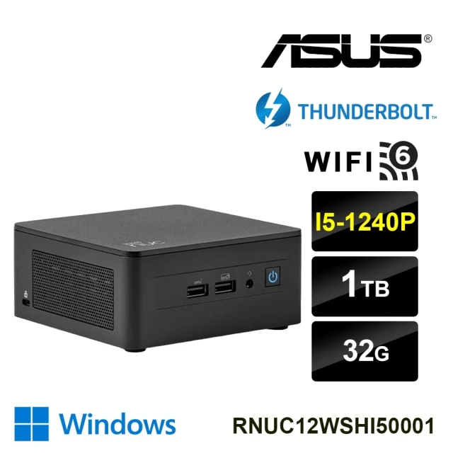 ASUS 華碩 維克龍雷BW ASUS 華碩 NUC迷你電腦(i5-1240P/32G/1TB M.2 PCIe SSD/Win11)