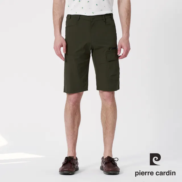 【pierre cardin 皮爾卡登】網路獨家 男款 機能彈力涼爽速乾多口袋工裝休閒短褲(四色任選)