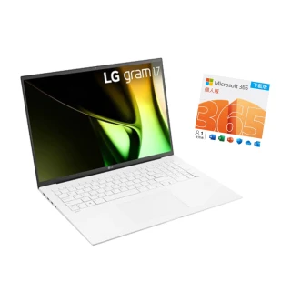 【LG 樂金】微軟M365組★17吋Ultra 5輕薄AI筆電(17Z90S-G.AA54C2/16G/512G SSD/W11/冰雪白)