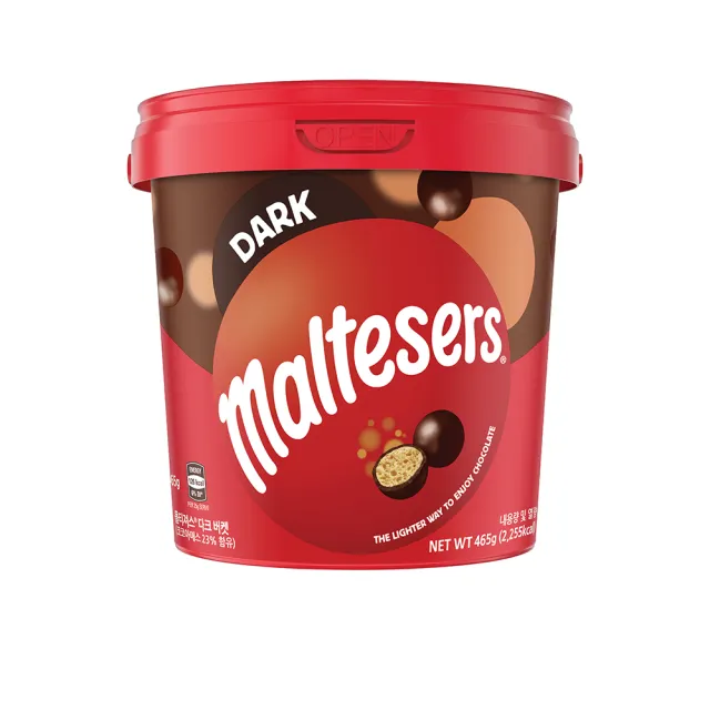 【maltesers 麥提莎】麥芽脆心巧克力歡樂桶 465g 零食/點心*2