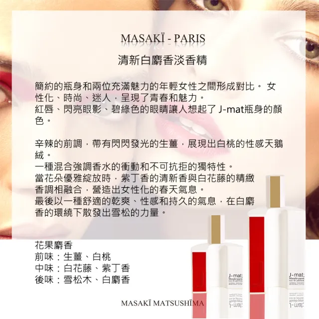 【Masaki PARIS 松島正樹】福利品-女性淡香精 10ml-包裝瑕疵品任選(專櫃公司貨)