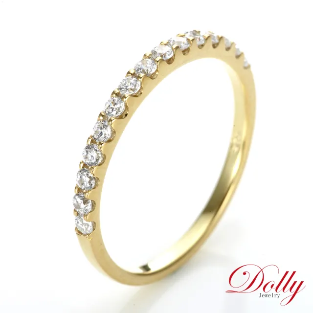 【DOLLY】0.35克拉 輕珠寶18K黃K金鑽石戒指