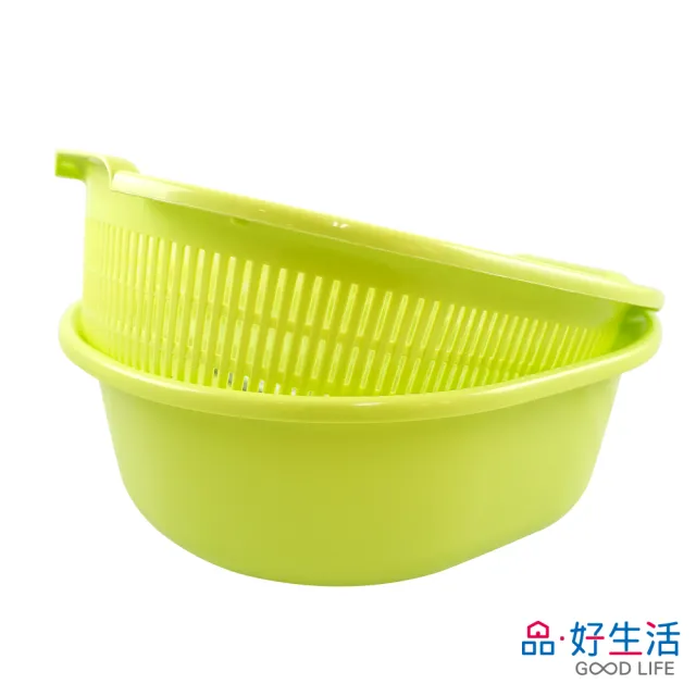 【GOOD LIFE 品好生活】日本製 橢圓形細網瀝水籃（綠）(日本直送 均一價)