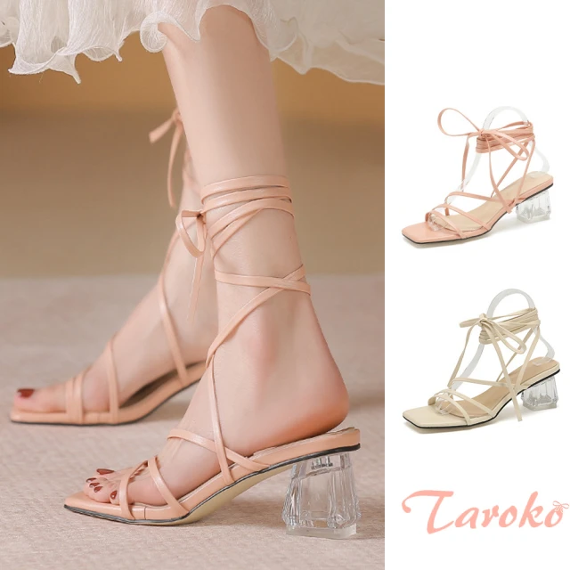 Taroko 夏季多彩透明性感高跟拖鞋(7色可選) 推薦