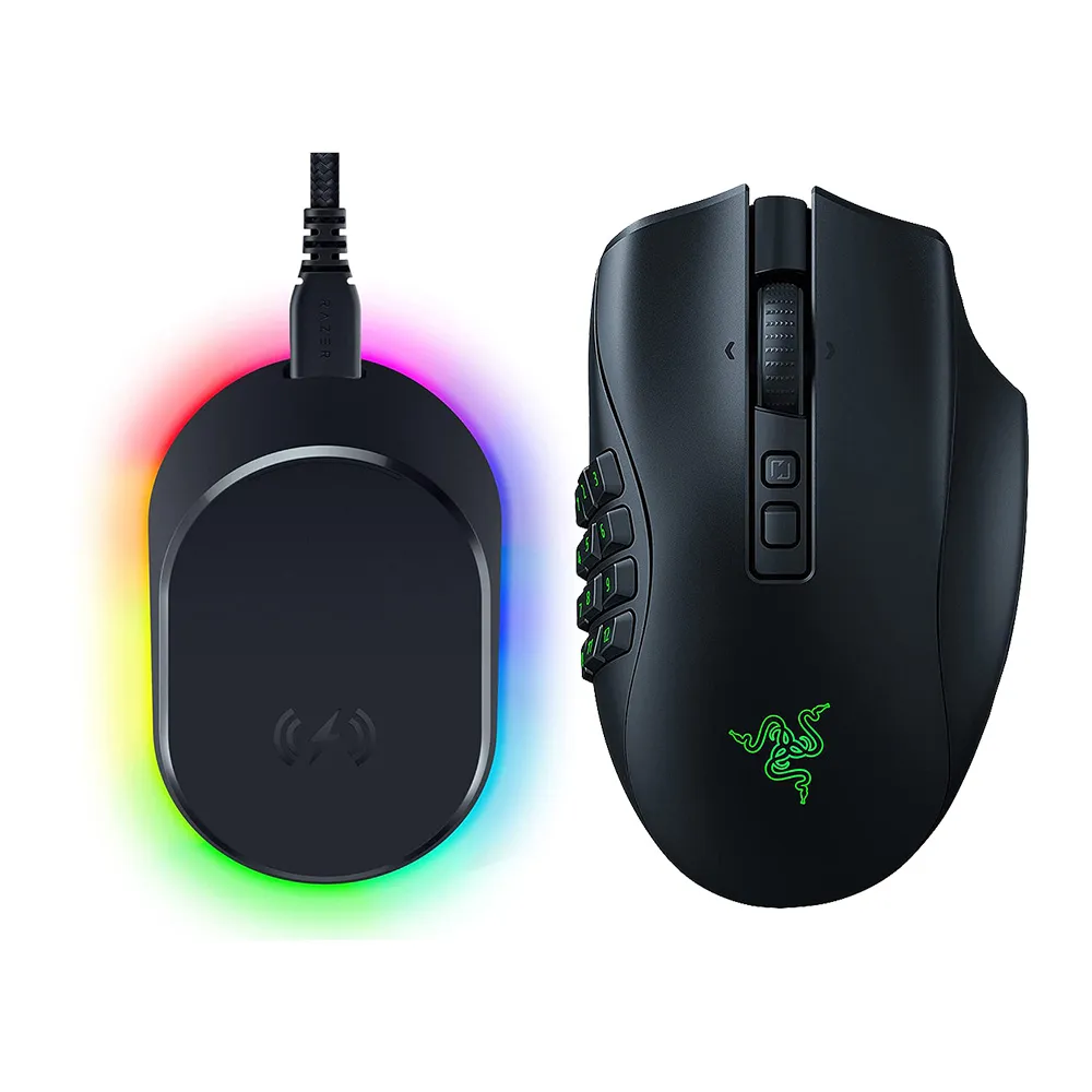 【Razer 雷蛇】無線充電座超值組★Naga Pro Wireless 那伽梵蛇 V2 PRO 專業版 無線滑鼠