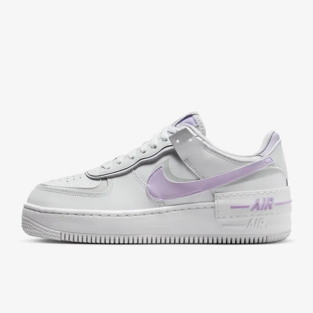 【NIKE 耐吉】W AF1 SHADOW 白紫 解構 厚底 增高 運動鞋 休閒鞋 女 穿搭(FN6335-102 ∞)