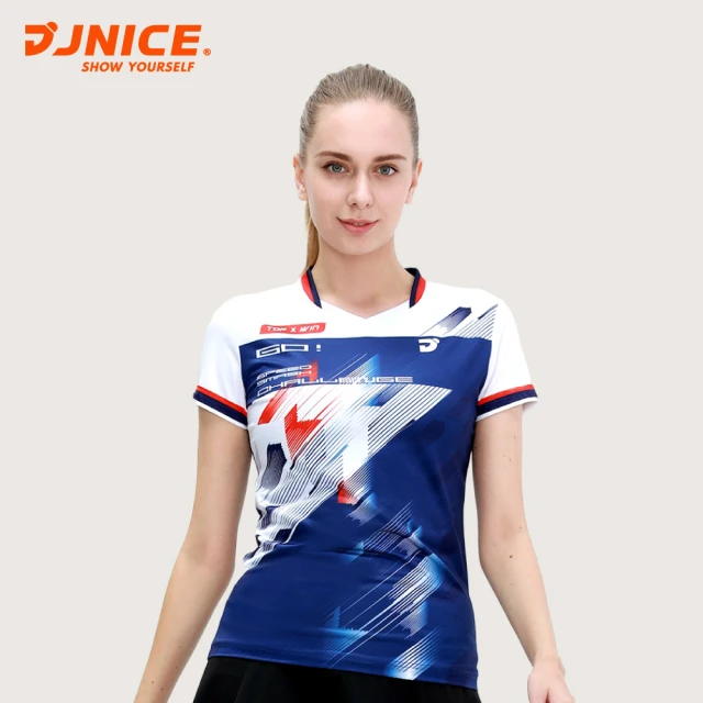 JNICE 久奈司 女版飆速競技服 排汗衫 運動上衣 運動服-藍白(JT-241W-BL)