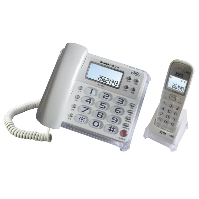 【SANLUX 台灣三洋】2.4GHz數位無線話筒增音親子機 DCT-8915(4組記憶速撥/來去電報號)