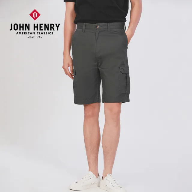 【JOHN HENRY】純棉工裝短褲-深灰