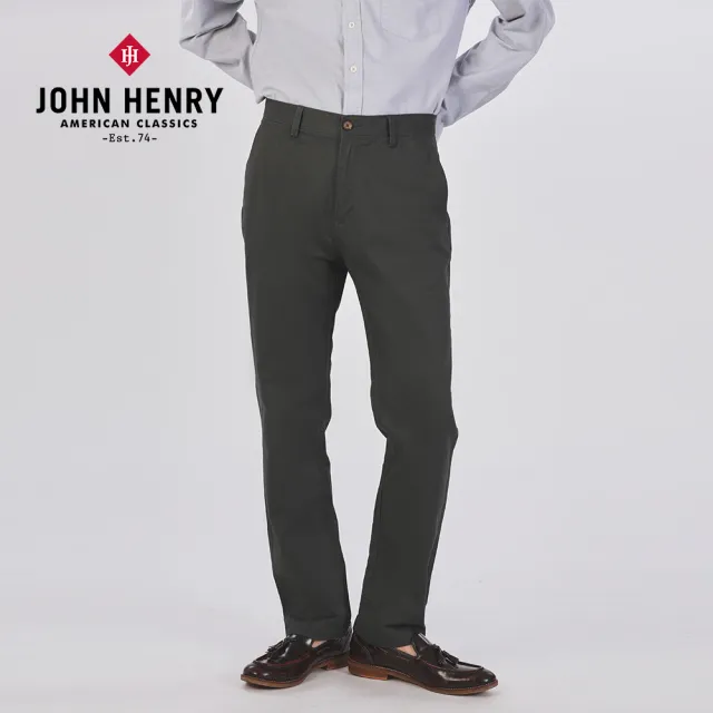 【JOHN HENRY】舒適修身長褲-灰色