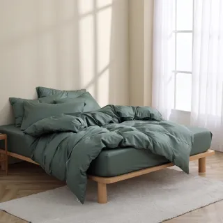 【AnD HOUSE 安庭家居】MIT 200織精梳棉-森林綠色系-四件式加大床包雙人被套組(多色任選/100%精梳棉/純棉)