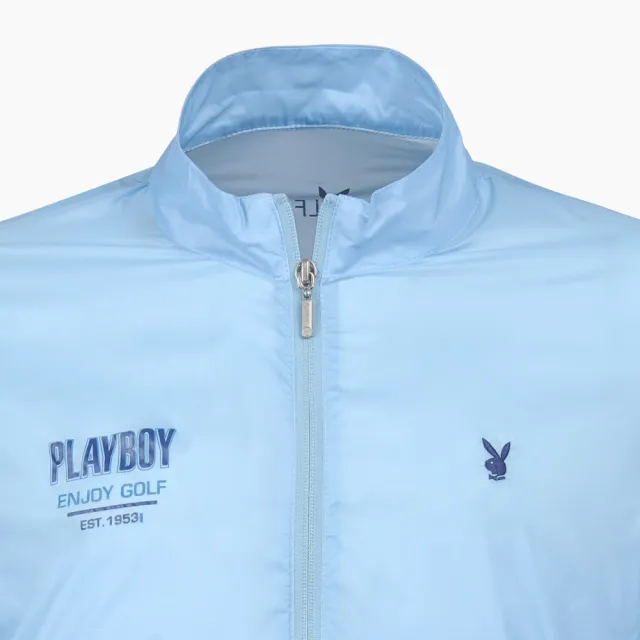 【PLAYBOY GOLF】男款經典LOGO高爾夫薄外套-淺藍(GOLF/AC19102-55)