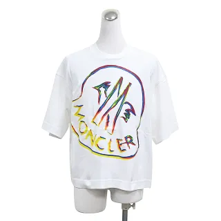 【MONCLER】MONCLER大公雞LOGO棉質寬鬆短袖T恤(女款/白x多色)
