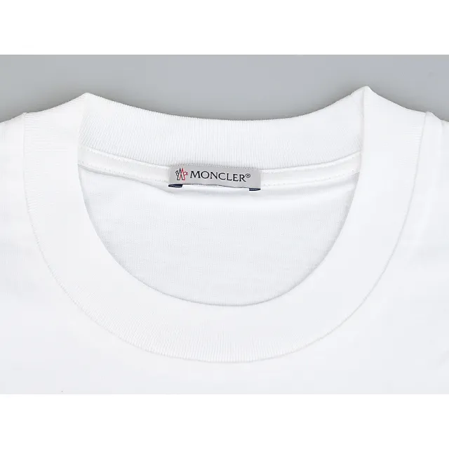 【MONCLER】MONCLER大公雞LOGO棉質寬鬆短袖T恤(女款/白x多色)