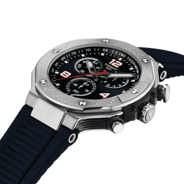 【TISSOT 天梭 官方授權】T-RACE MOTOGP賽車運動限量計時錶-45mm 禮物(T1414171704700)