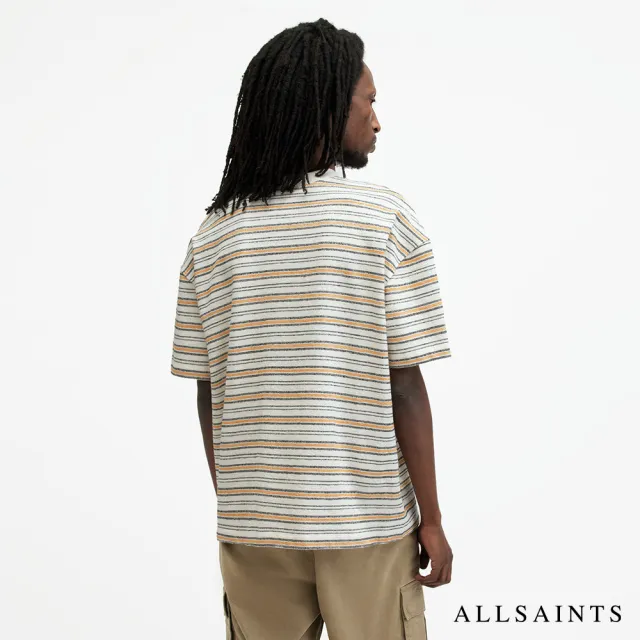 【ALLSAINTS】STANTON 厚實純棉寬鬆條紋短袖T恤 MD503Z(寬鬆版型)