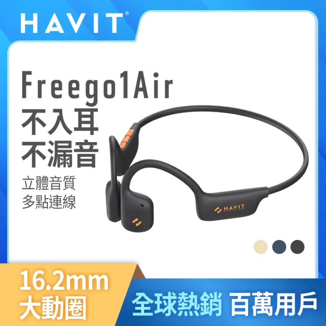 【Havit 海威特】Freego 1 Air 360度環繞立體聲藍牙空氣傳導耳機(12H高續航/無感配戴/不漏音/IPX4防水)