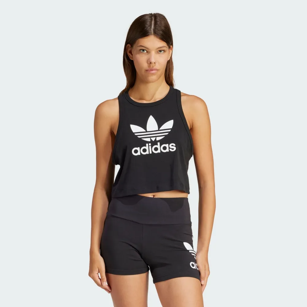 【adidas 愛迪達】運動服 上衣 背心 女上衣 TREFOIL TANK(IU0067)