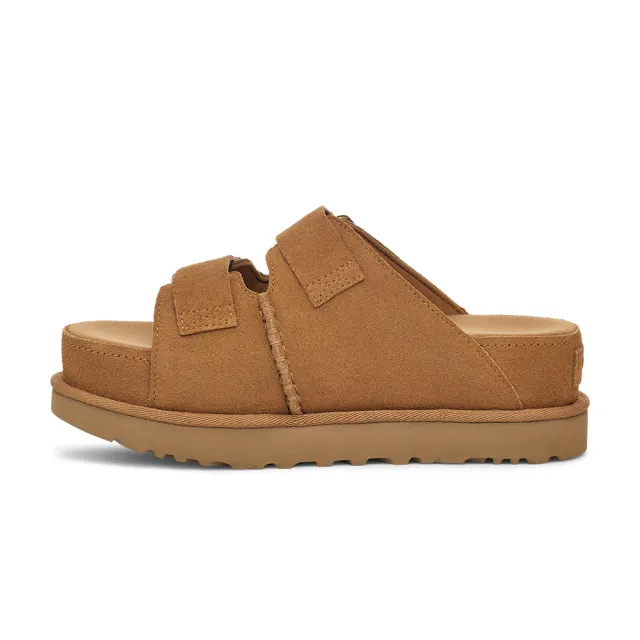 【UGG】女鞋/拖鞋/厚底涼鞋/真皮拖鞋/Goldenstar Hi Slide(栗子棕-UG1155458CHE)