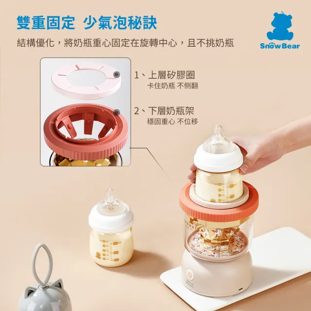 【SnowBear 韓國小白熊】智莉 充電型自動搖奶器(減少氣泡不脹氣/可愛旋轉小馬好吸睛)