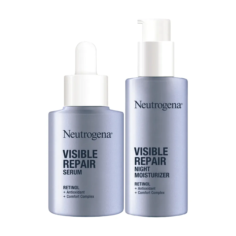 【Neutrogena 露得清】肌緻新生A醇精華30ml+晚霜30ml(全新升級/官方直營)