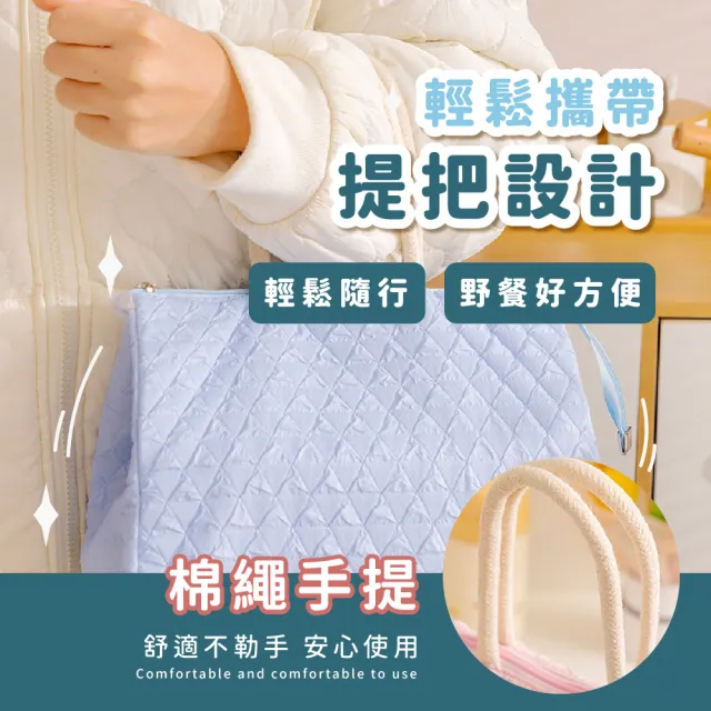 【戶外野餐】ins韓系雲朵馬卡龍便當袋-超值2入組(加厚鋁箔保溫袋 防水 手提袋 午餐袋 環保袋 學生)