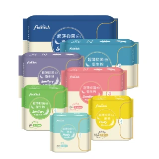 【Finetech 釩泰】6+6 超薄抑菌涼感衛生棉、護墊 6+6包(15.5cm/18cm/19cm/24.5cm/29cm/34cm/42cm)