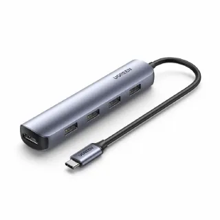 【綠聯】五合一USB-C轉接器 USB3.0*4+4K HDMI 輕巧便攜版