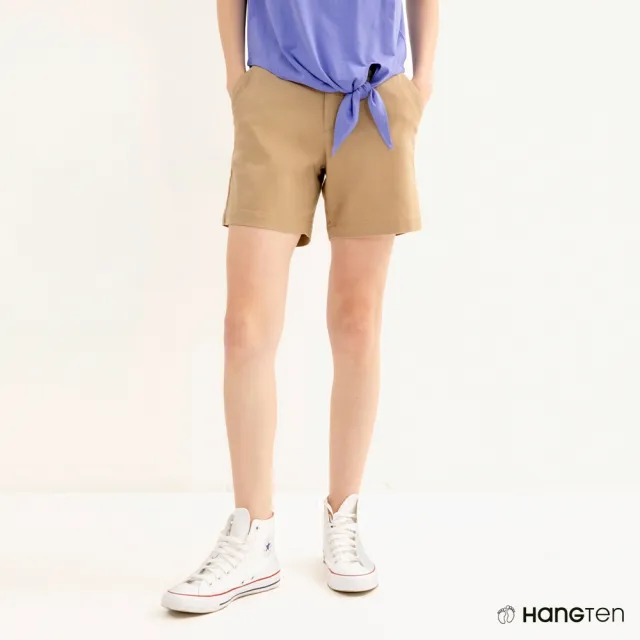 【Hang Ten】男女裝-青年布鬆緊腰頭抽繩經典短褲(多款選)