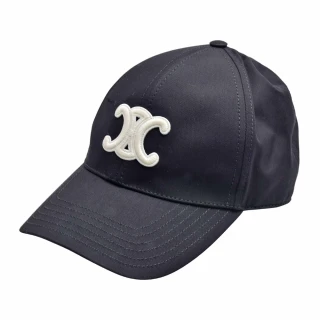 【CELINE】經典品牌LOGO刺繡標誌棉質棒球帽(黝黑色2AUT6969P.38NO)
