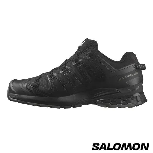 【salomon官方直營】男 XA PRO 3D V9 Goretex 健野鞋 寬楦(黑/灰/灰)