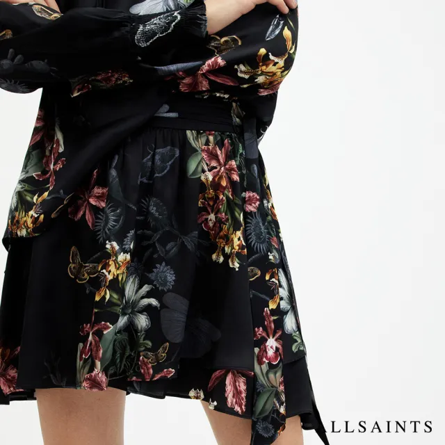 【ALLSAINTS】SANIBEL 人造絲仙人掌花卉印花短裙 WS512Z(舒適版型)