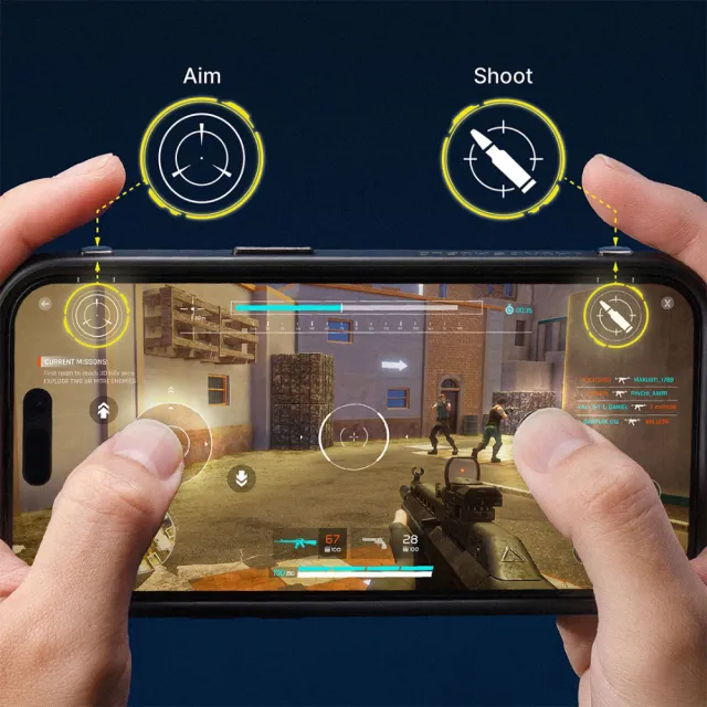 【RHINOSHIELD 犀牛盾】iPhone 15/Plus/Pro/Pro Max RhinoBuff FPS 精準操控套組(電競手機殼配件套組)
