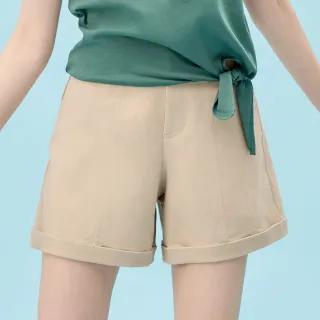 【H2O】寬鬆褲口反摺短褲(#4688001 反摺短褲 綠色/卡其色)