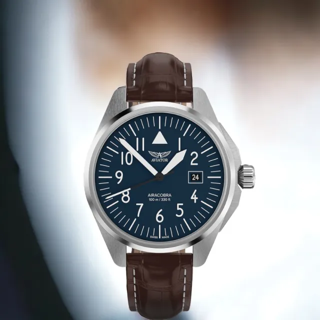 AVIATOR 飛行員 AIRACOBRA P43 TYPE A 飛行風格 腕錶 手錶 男錶(藍色-V13803174)