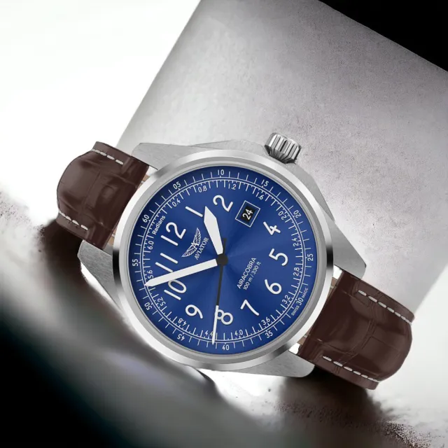 AVIATOR 飛行員 AIRACOBRA P43 TYPE A 飛行風格 腕錶 手錶 男錶(藍色-V13803254)