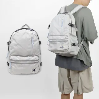 【CONVERSE】後背包 Straight Edge Backpack 白 多夾層 可調背帶 筆電包 背包(10021138A14)