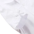 【橘魔法】蝴蝶結袖純白薄短袖襯衫(女童 大童 白襯衫 花童 表演服裝 攝影 短袖襯衫 童裝 兒童)