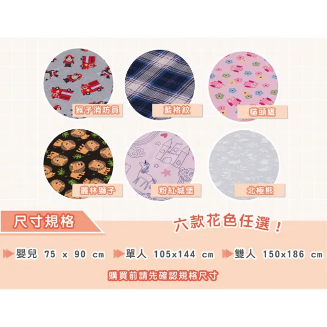 【米夢家居】台灣製造-全方位超防水止滑保潔墊/生理墊/尿布墊(嬰兒75x90cm-四色任選)
