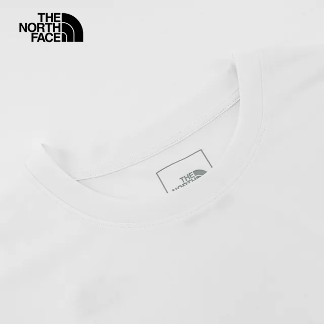 【The North Face 官方旗艦】北面男款白色吸濕排汗防曬LOGO印花短袖T恤｜8CT2FN4