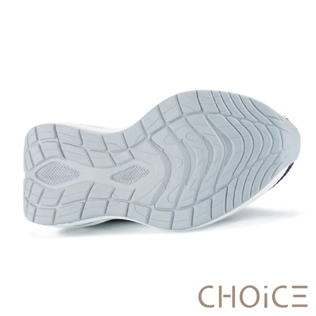 【CHOiCE】飛織燙鑽輕量氣墊厚底休閒鞋(藍色)