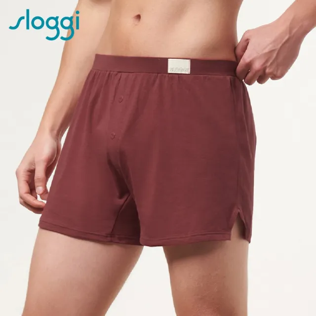 【Sloggi men】GO NATURAL有機環保系列寬鬆平口褲(復古棕紅)