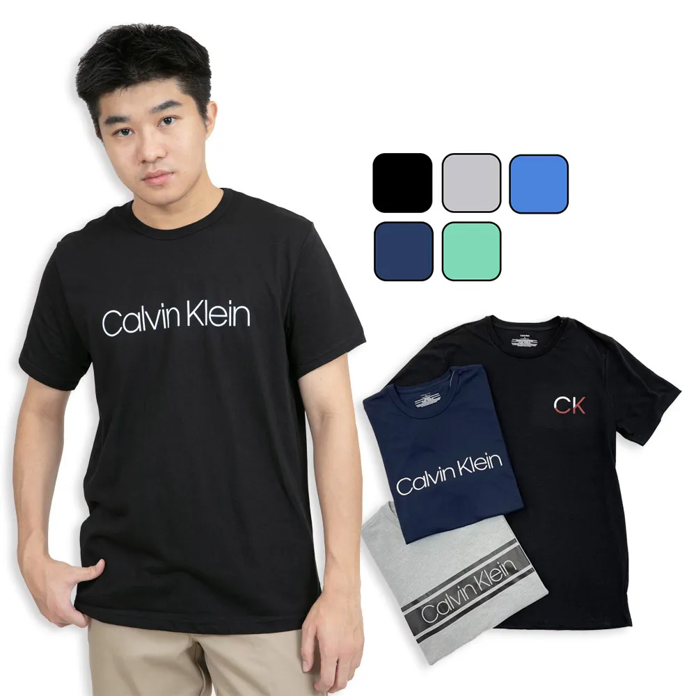 【Calvin Klein 凱文克萊】短T 現貨 男款 簡約英文字 T恤 短袖 素T CK  上衣 觸感佳(短袖 T恤)