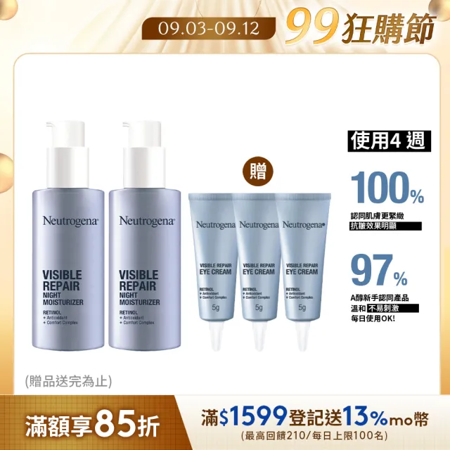 【Neutrogena 露得清】肌緻新生A醇晚霜30ml 2入組(全新升級/官方直營)